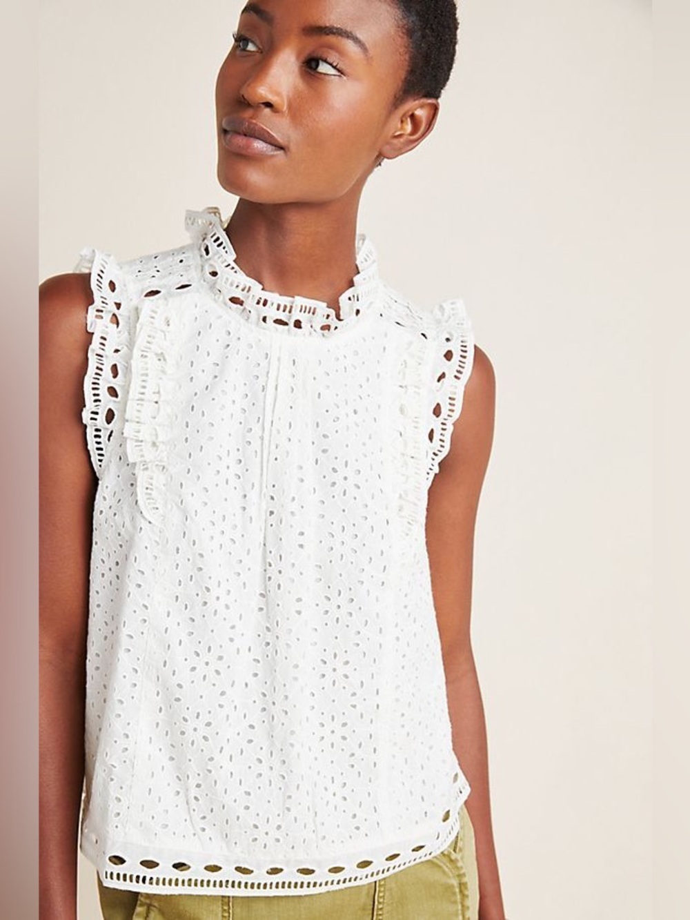 Maeve Tilly Eyelet Sleeveless Blouse